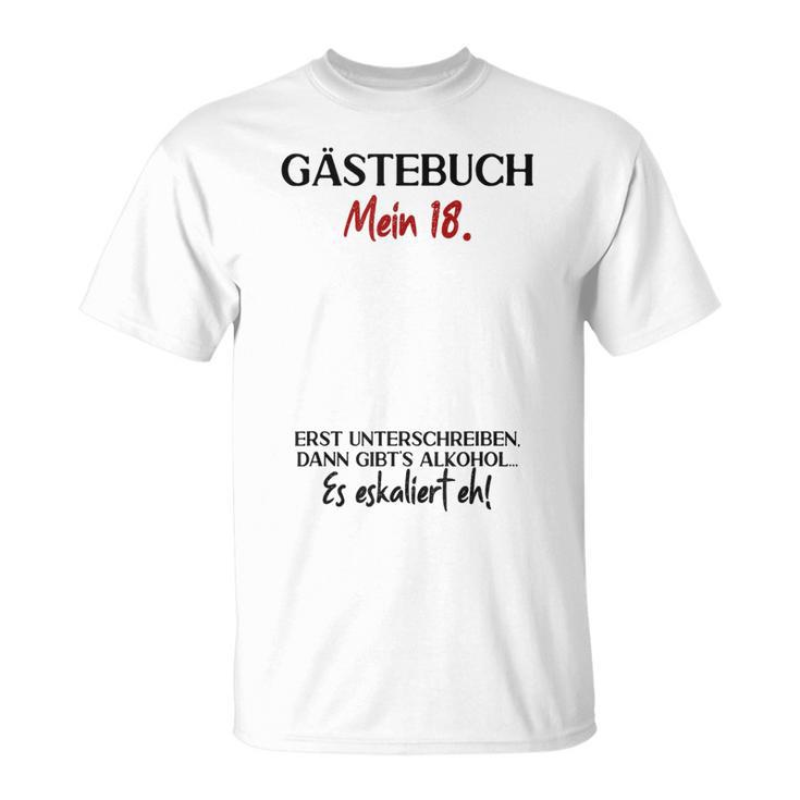 Guest Book 18th Birthday Guest List 18 Years Girl Boy T-Shirt