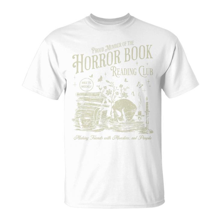 Horror Book Reading Club Vintage Gothic Premium Tri-Blend T-Shirt