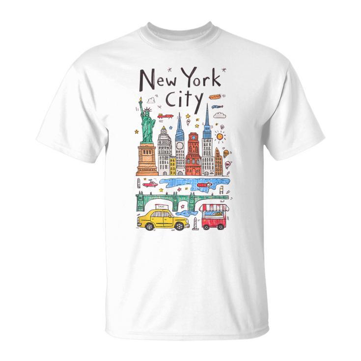 Idéesouvenirs Touristiques De Nyc Pour Lesisiteurs Les Enfants Les Petits-Enfants T-Shirt
