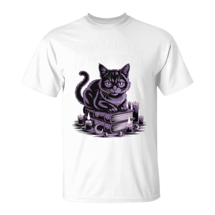 I'm An Indoor Cat Cute Witch Kitten With Books And Candles T-Shirt