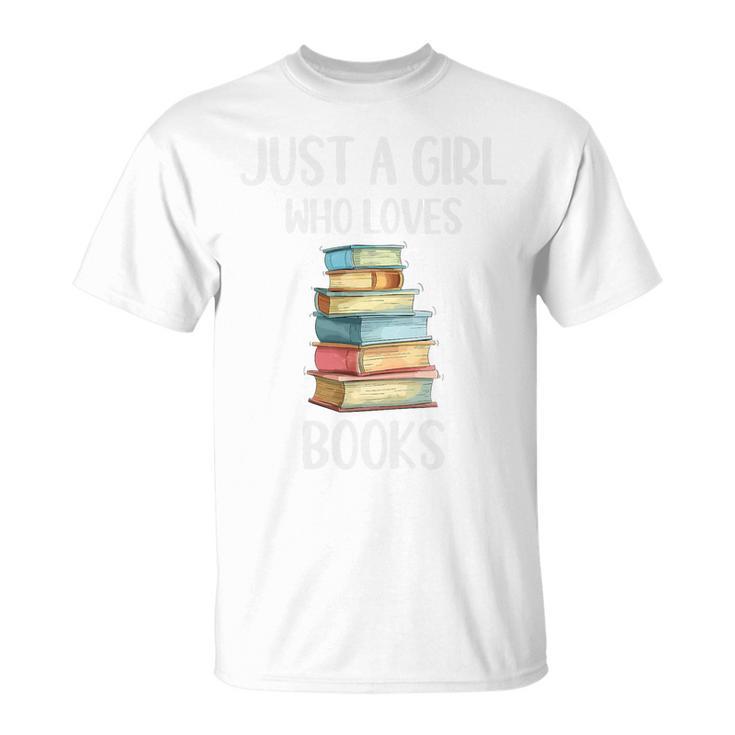 Just A Girl Who Loves Books Bookworm Book Lovers Premium Tri-Blend T-Shirt