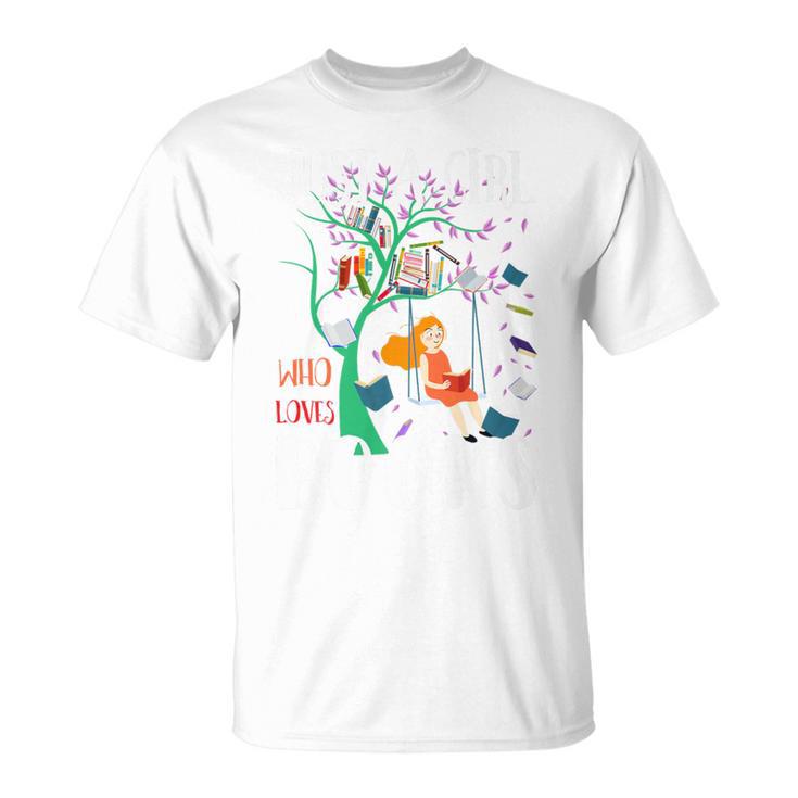 Just A Girl Who Loves Books Lover Librarian Reading Bookworm Premium T-Shirt