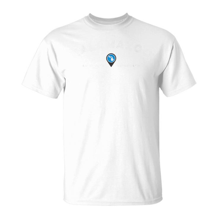 Kalamazoo Michigan グラフィックマップ T Tシャツ