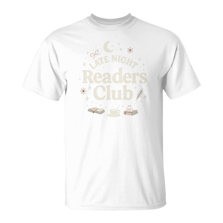 Late Night Readers Club Moon & Stars Book Lover T-Shirt