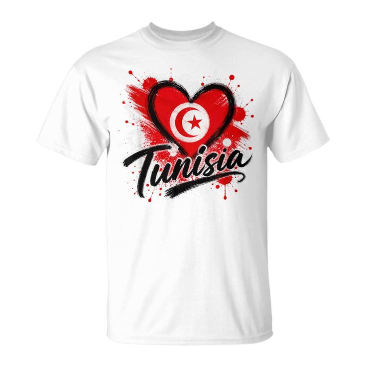 I Love Tunisia 旅行旗 ハート ツーリスト バケーション デザイン Tシャツ