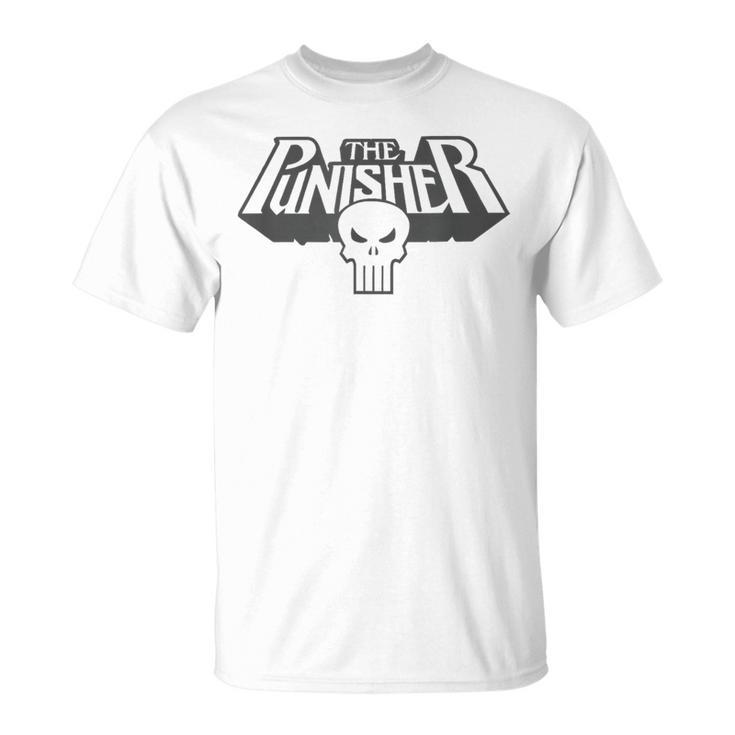 Marvel Punisher Extruded Comic Book Vintage Skull Logo T-Shirt