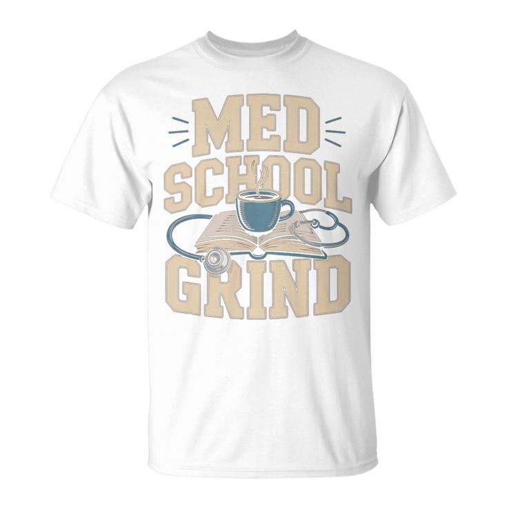 Med School Grind Coffee Book Stethoscope Study Premium Tri-Blend T-Shirt