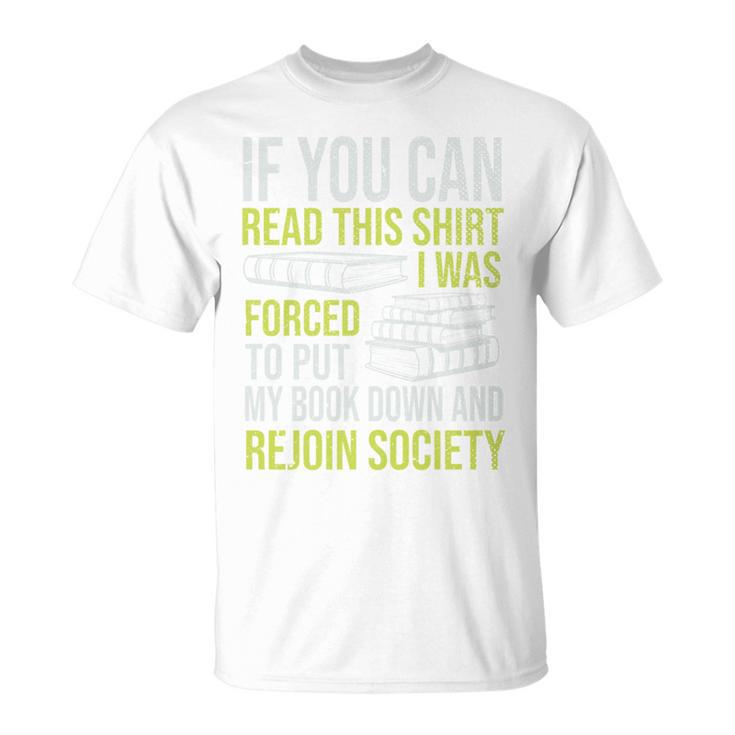Nerd Bibliophile Book Reading Lover Bookworm Reading T-Shirt