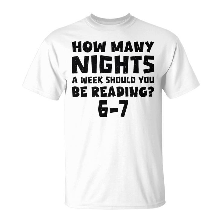 How Many Nights A Week Should You Be Reading 6-7 Book Lover Premium Tri-Blend T-Shirt How Many Nights A Week Should You Be Reading 6-7 Book Lover Premium Tri-Blend T-Shirt