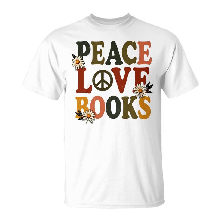 Peace Love Books Librarian Teacher Life Book Library T-Shirt
