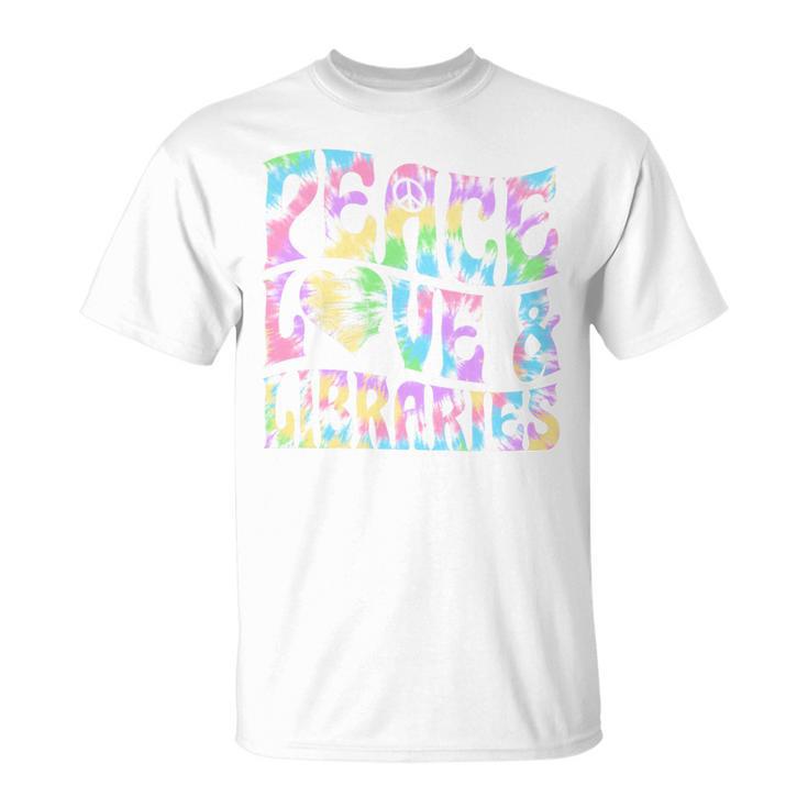 Peace Love And Libraries Heart And Books Graphic Premium Tri-Blend T-Shirt