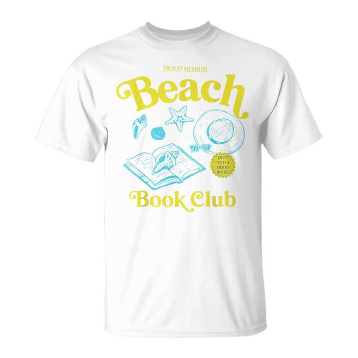 Proud Member Beach Book Club Retro Vintage Summer Bookish T-Shirt