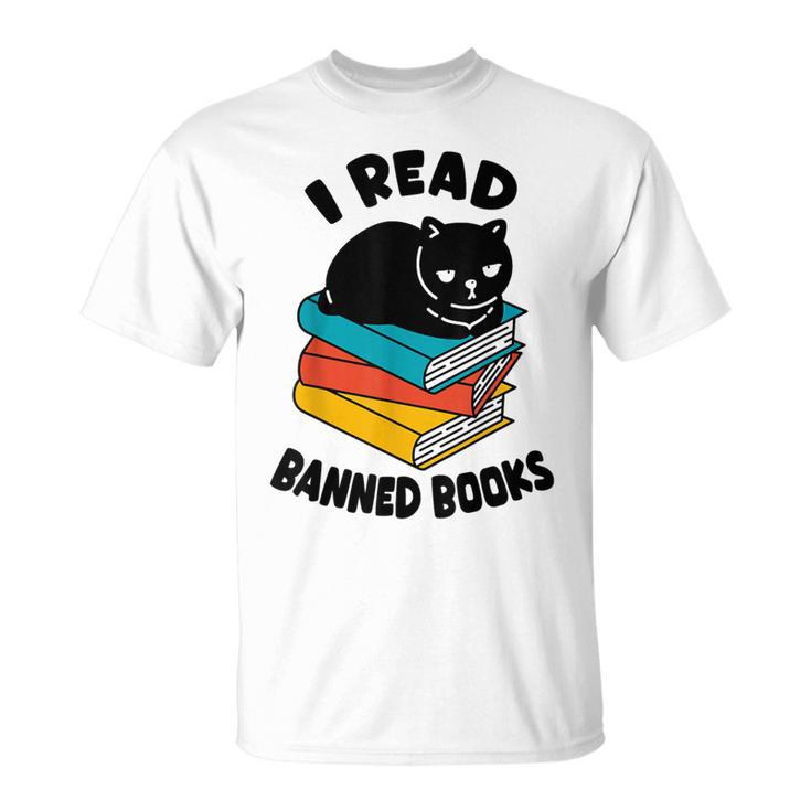I Read Banned Books Tshirt Cat Reader Bookworm Women T-Shirt
