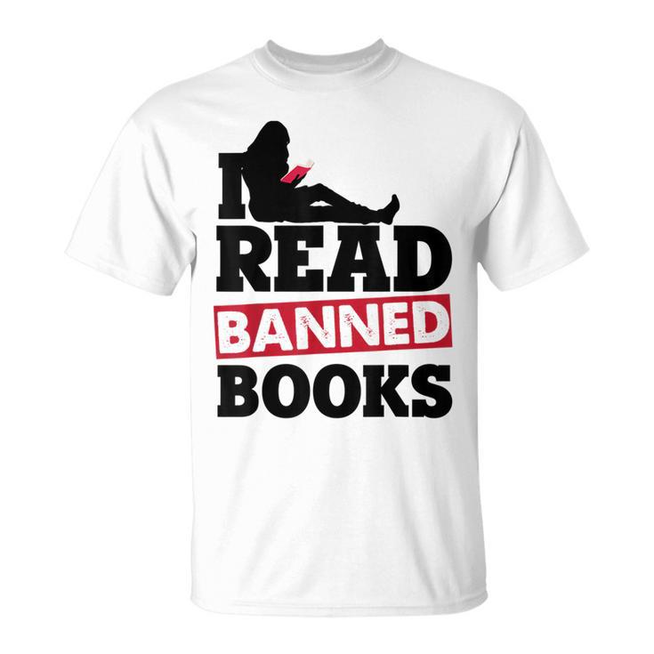 I Read Banned Books Banned Books Week Reading Women T-Shirt