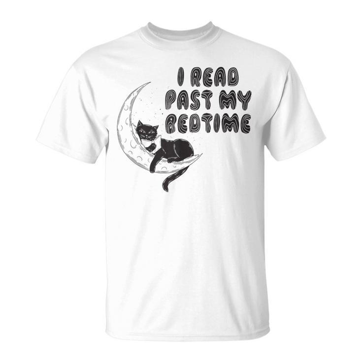 I Read Past My Bedtime Reading Cat Book Lover T-Shirt