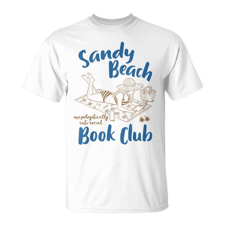 Reading Book Lover Bookish Summer Sandy A Beach Book Club T-Shirt