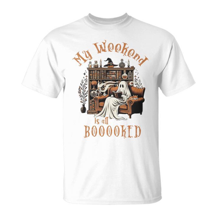 Reading Ghost Halloween Library Weekend Book Lovers Women Premium Tri-Blend T-Shirt