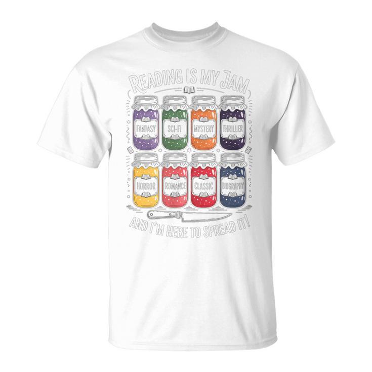Reading Is My Jam Book Lover Pun Librarian Bookworm Premium Tri-Blend T-Shirt