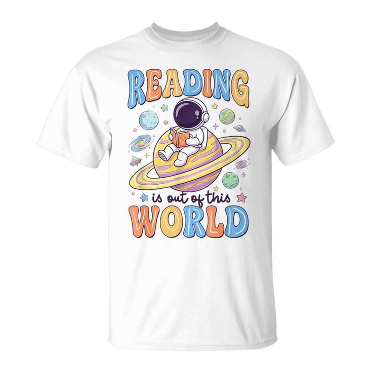Reading Out Of The World Book Lover Reading Boys Girls Kids T-Shirt
