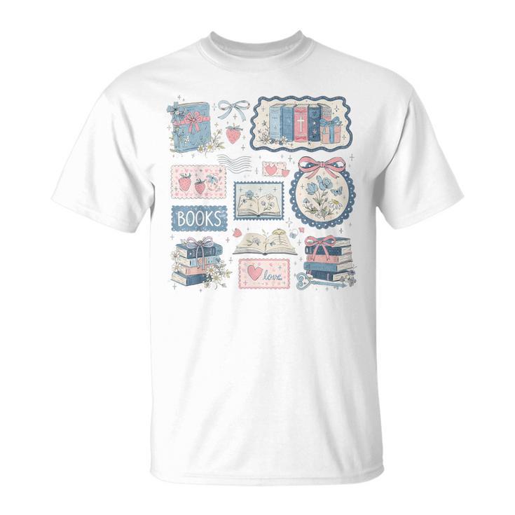 Retro Bookish Love Collage Book Lover Librarian Scrapbook T-Shirt
