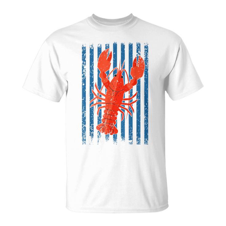Retro Red Lobster Crawfish Vibes Seafood Lovers Summer Vibes T-Shirt