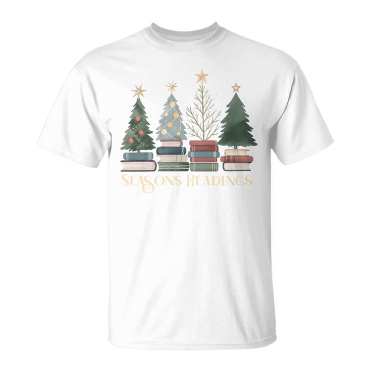Seasons Readings Christmas Tree Book Lover T-Shirt