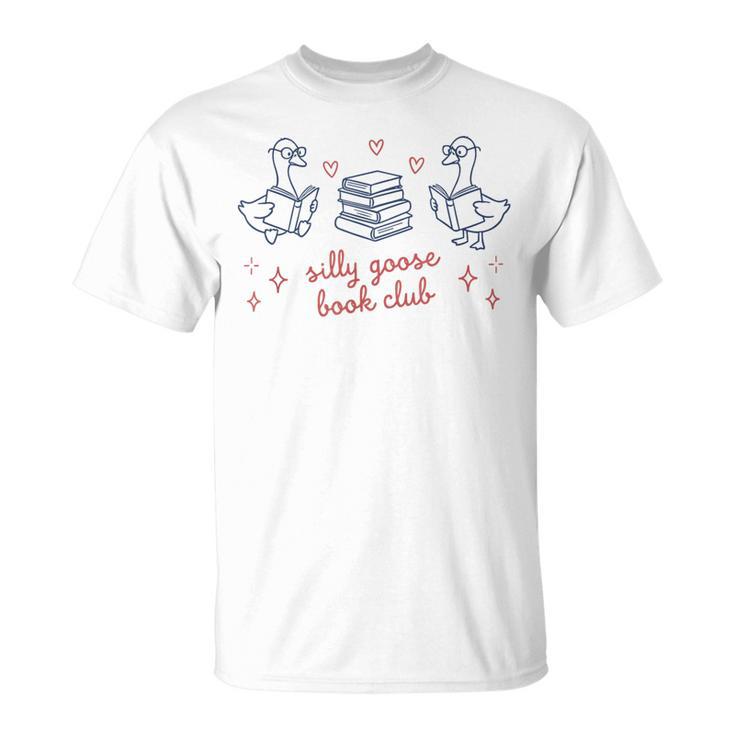 Silly Goose Book Club Cute Geese Reading Bookworms Readers T-Shirt