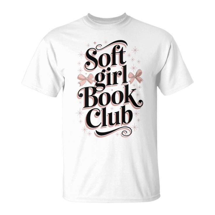 Soft Girl Book Club Coquette Bow Aesthetic Reader T-Shirt