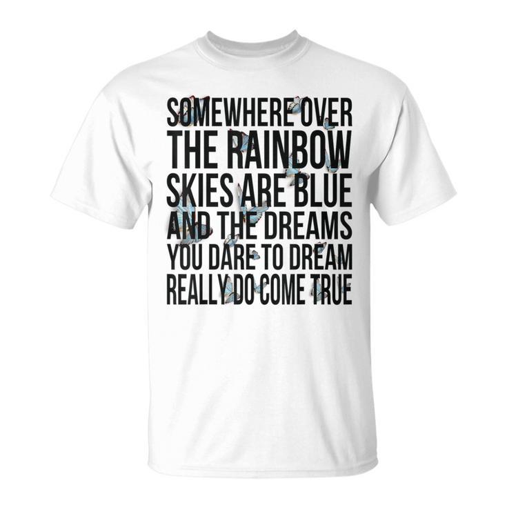 Somewhere Over The Rainbow-メンズ レディース キッズ バタフライ Tシャツ