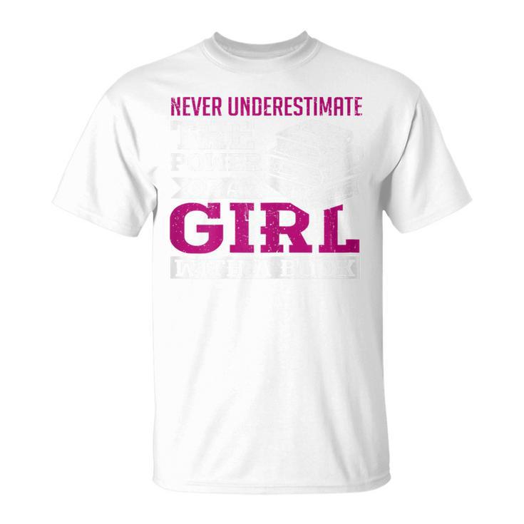 SOMMAS BOOKS Never Underestimate The Power Of a Girl With a Book Reading T-Shirt