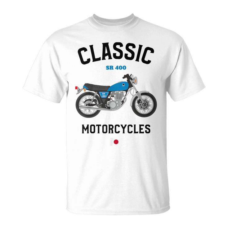 Sr 400 ブルー クラシックバイク モーターサイクリスト オートバイ Tシャツ