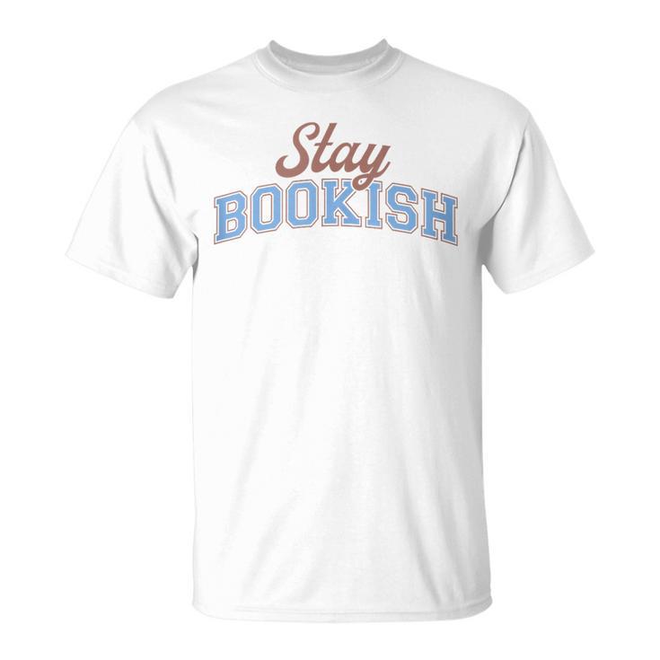 Stay Bookish Retro Varsity Librarian Book Reader T-Shirt