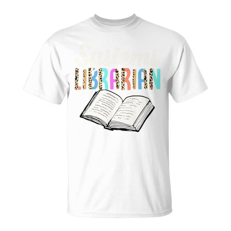 Systems Librarian Leopard Print Library Book Graphic Premium Tri-Blend T-Shirt