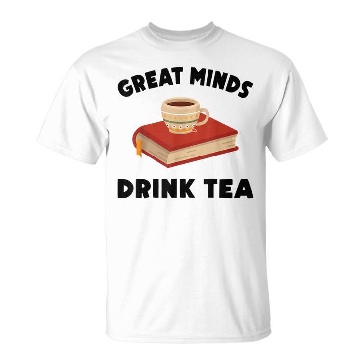 Tea Great Minds Drink Tea Apple Teacups Books T-Shirt