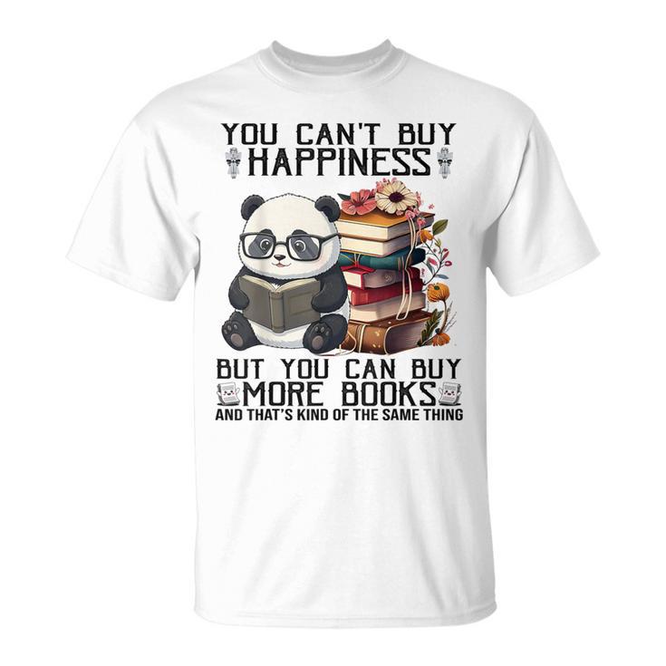 Teacher Bookworm Book Lover Panda Reading Book Librarian Tee T-Shirt