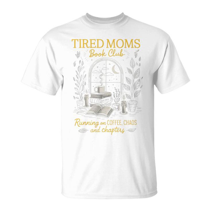 Tired Moms Book Club Coffee Chaos Readers Cozy Premium Tri-Blend T-Shirt