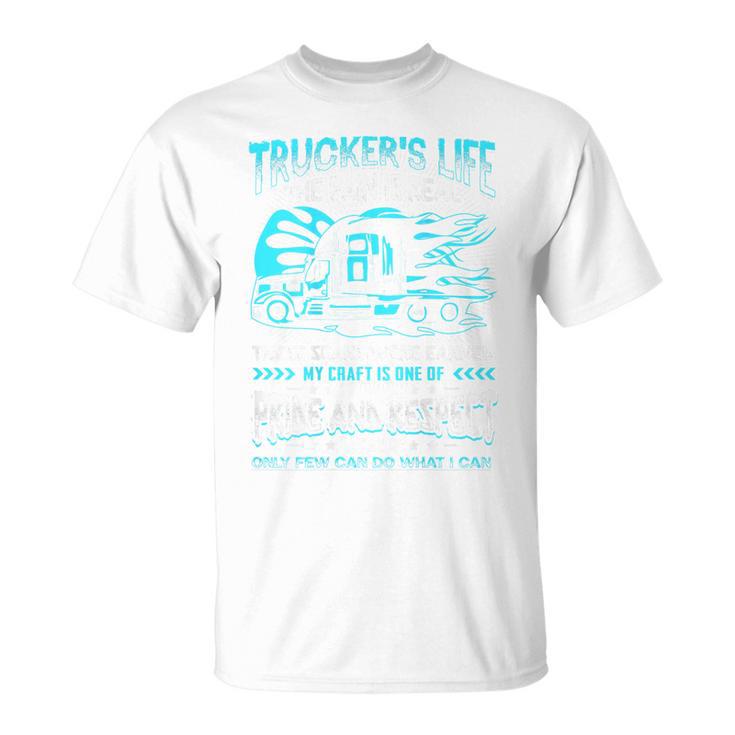 Trucker's Life 面白いトラック運転手トラックバックサイド Tシャツ