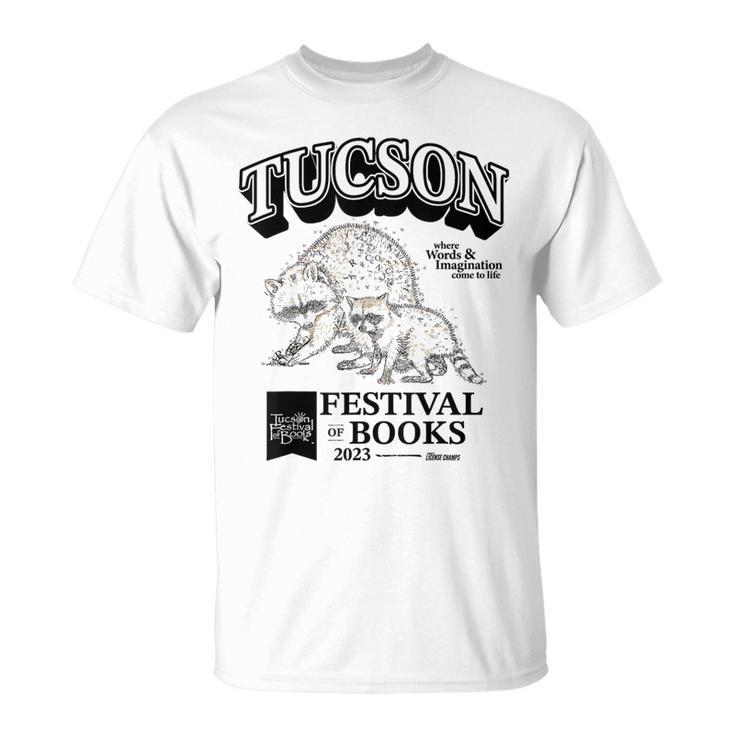 Tucson Festival Of Books TFOB 2023 Racoon Mascot T-Shirt
