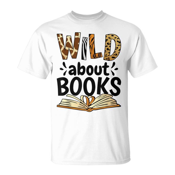 Wild About Books Booklover & Bibliophile T-Shirt