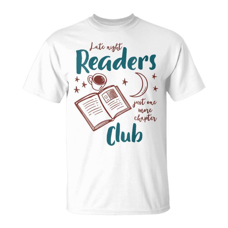 Women's Reading Book Lover Bookish Late A Night Readers Club T-Shirt