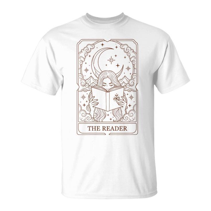 Women's Reading Squad Book Lover Bookish The Reader Tarot Card T-Shirt