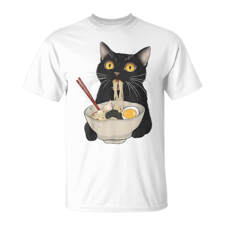 おもしろ猫 ラーメン ヴィンテージ 和麺 Tシャツ