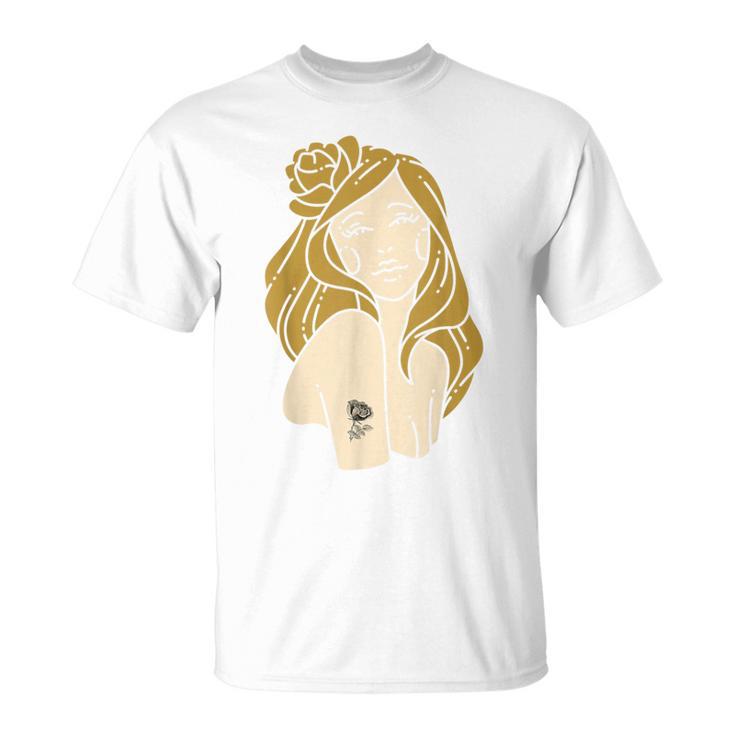 かわいいタトゥーガールファニーユニセックスデザインメンズレディースtシャツ Tシャツ