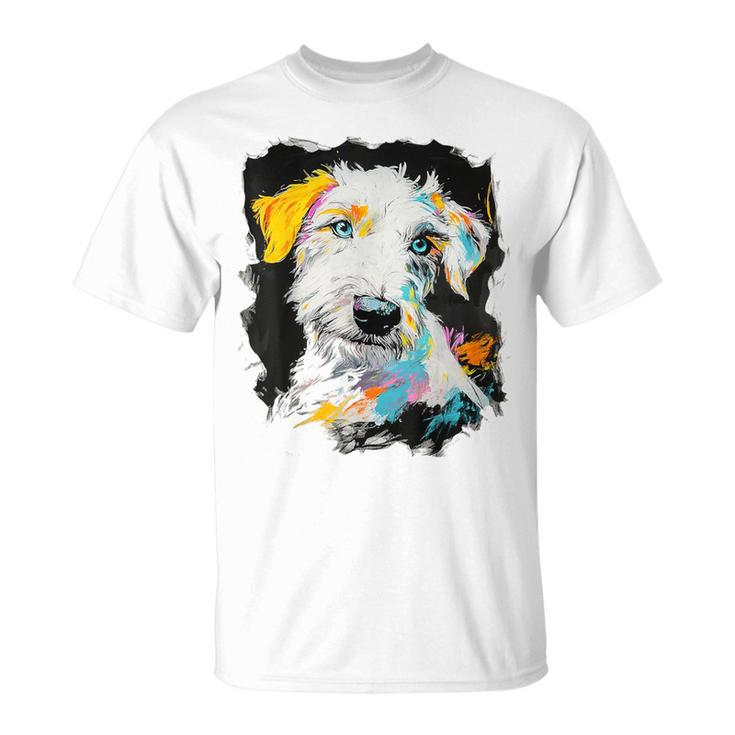 アイリッシュウルフハウンド 犬 モチーフ ペット 青い目 アイリッシュウルフハウンド Tシャツ