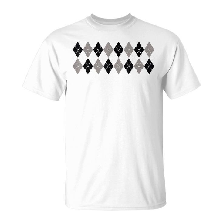 アーガイル柄 ブラック＆グレー柄 グレートギフト アーガイル Tシャツ