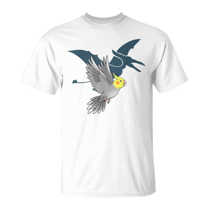 オウム 恐竜 オカメインコ テロダクティルシャドウ Tシャツ