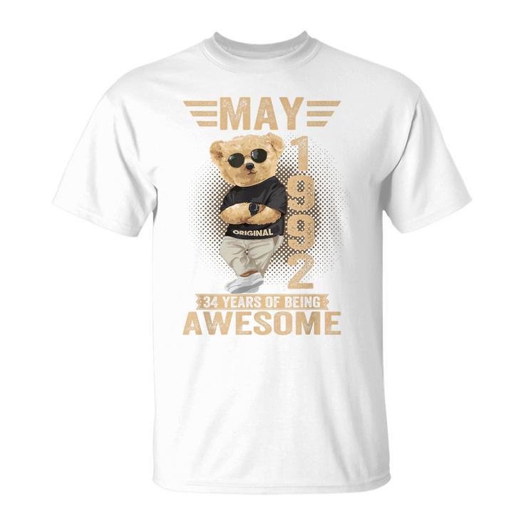 オンバック 5月34日 誕生日 男性 女性 1992 テディベア Tシャツ