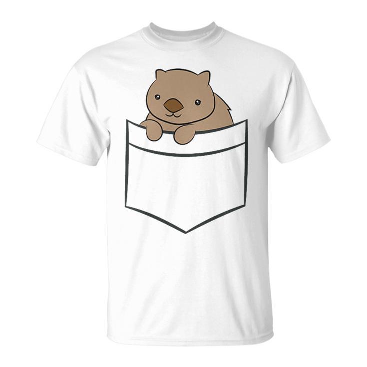 オーストラリアン・ウォンバット ポケット付き キュート ベビー ウォンバット Tシャツ