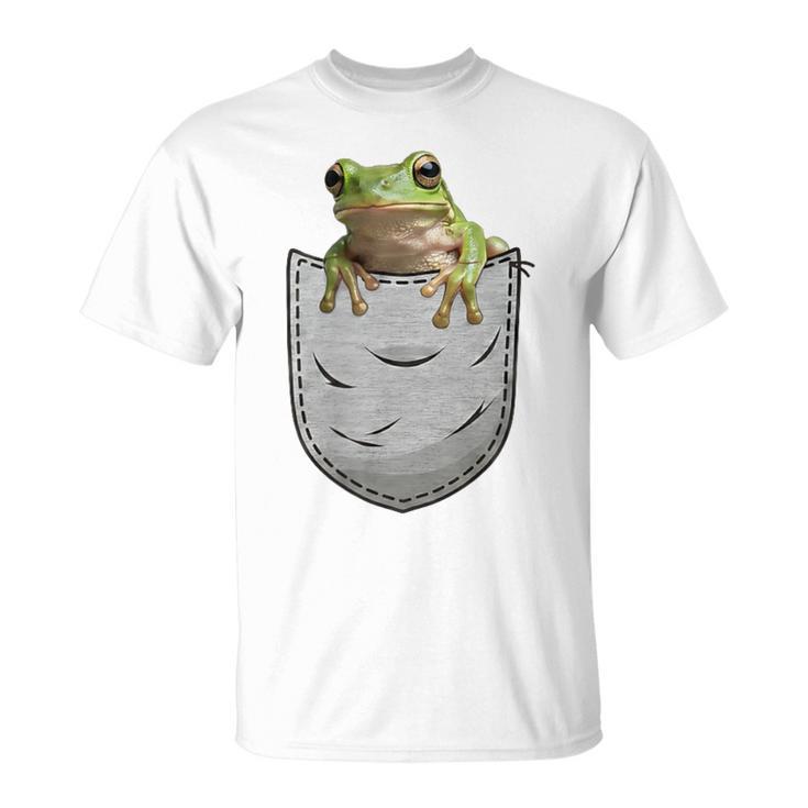 カエルの胸ポケット。 Tシャツ