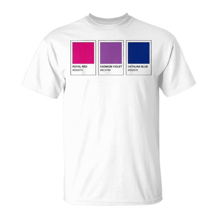 カラーパレット バイセクシャルプライド バイセクシャルフラッグ バイセクシャルカラー Cu Tシャツ